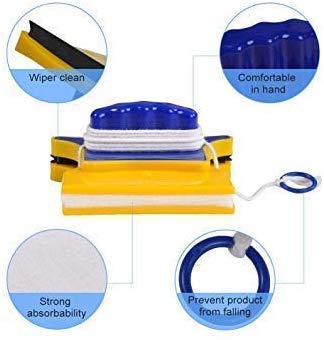 HARIHOME Magnetic Double Side Window Cleaner Tool Glazed Two Sided Glass Cleaning Wiper Brush with 2 Extra Cleaning Cotton Pads Squeegee Washing Equipment Household Glass Cleaner - Image 5