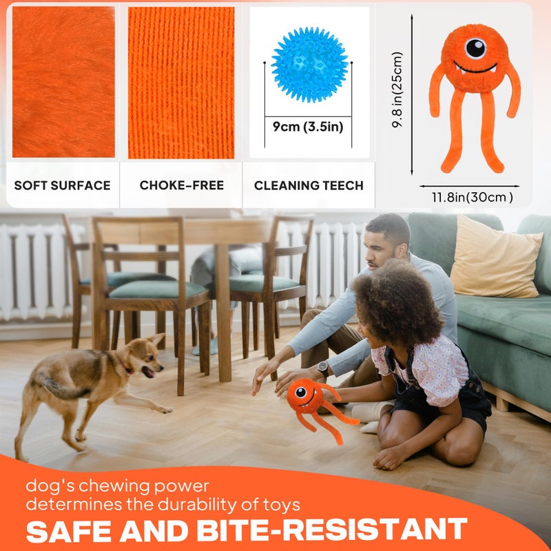Fida Dog Chew Toys for Aggressive Chewers(3in1), Squeaky Dog Toys for Large Dogs, Interactive Dog Toys to Keep Them Busy, Dog Ball for Small, Medium and Large Dogs(Orange) - Image 5