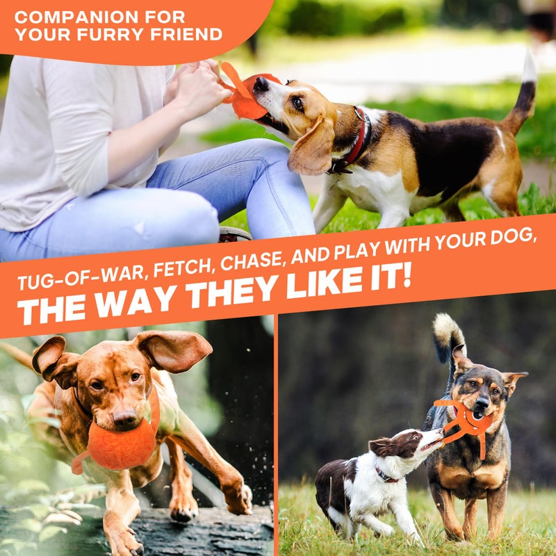 Fida Dog Chew Toys for Aggressive Chewers(3in1), Squeaky Dog Toys for Large Dogs, Interactive Dog Toys to Keep Them Busy, Dog Ball for Small, Medium and Large Dogs(Orange) - Image 4