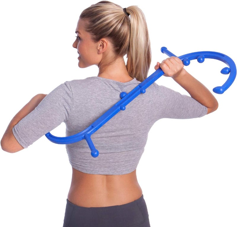 Body Back حزمة العناية بالصداع من بودي باك بادي الكلاسيكي وأدوات تدليك نقاط الزناد أكومساج مدلك الرقبة ومدلكات الظهر عصا التدليك مزيل عقد العضلات الأزرق - Image 2