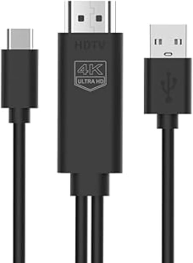 ONTEN TYPE C To HDMI 4K Cable 1.8M With USB Power Supply Support resolutions up to 3840×2160@30Hz (4K 30) and backwards compatible to 720, 1080p 