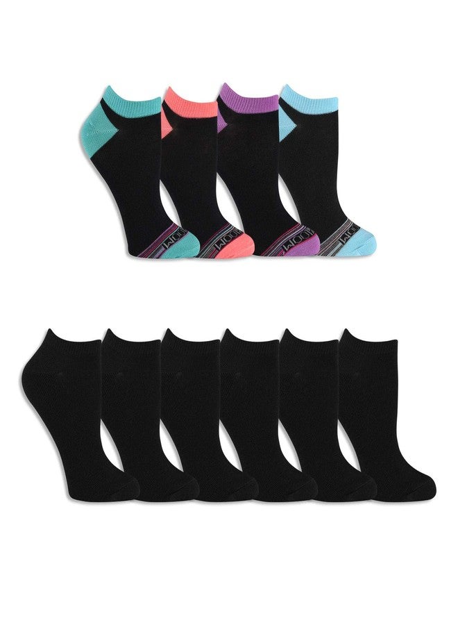 Fruit of the Loom Womens Everyday Soft No Show Socks 10 Pair, 8-12 Large, Black