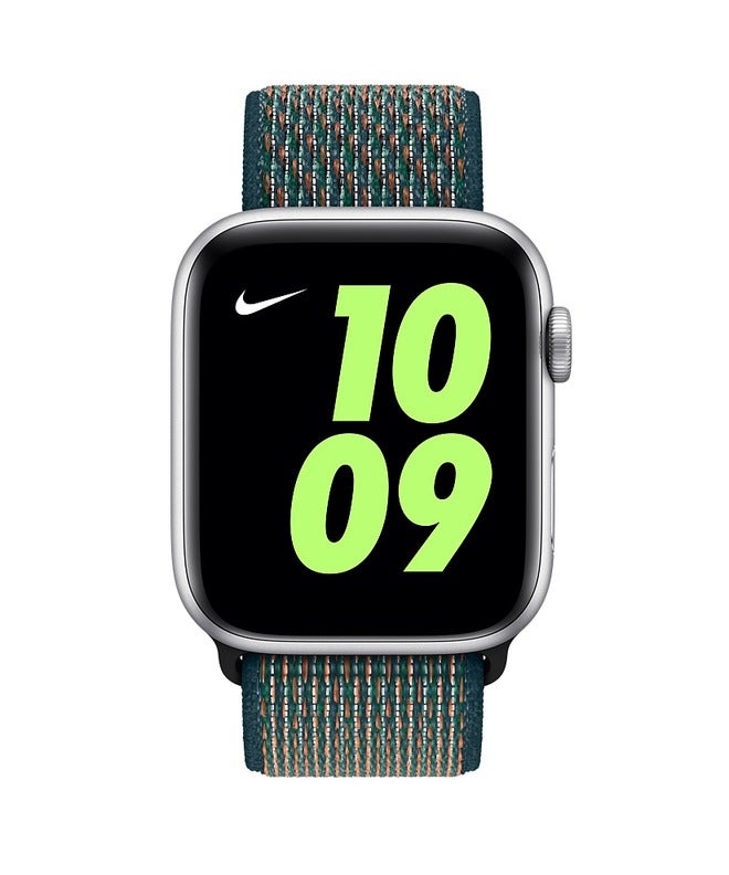 Watch حزام حلقة نايلون متوافق مع ساعة آبل 42mm 44mm 45mm 46mm 49mm، حزام رياضي ناعم منسوج، حزام معصم قابل للتعديل بديل لساعة آبل سلسلة Ultra / SE / سلسلة 1/2/3/4/5/6/7/8/9/10/11 - أخضر - Image 2