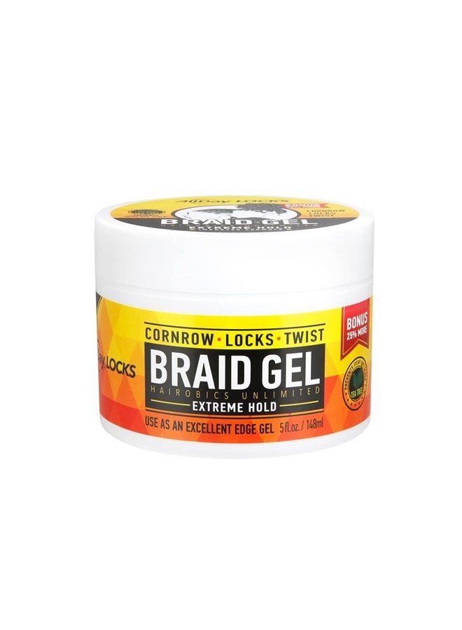 AllDay Locks Braid Gel | Extreme Hold, Smooths & Tames Frizz | No Flaking or Drying | High Shine, Long Lasting for Braids, Locks, Twists, Cornrows | 5 oz - Image 1