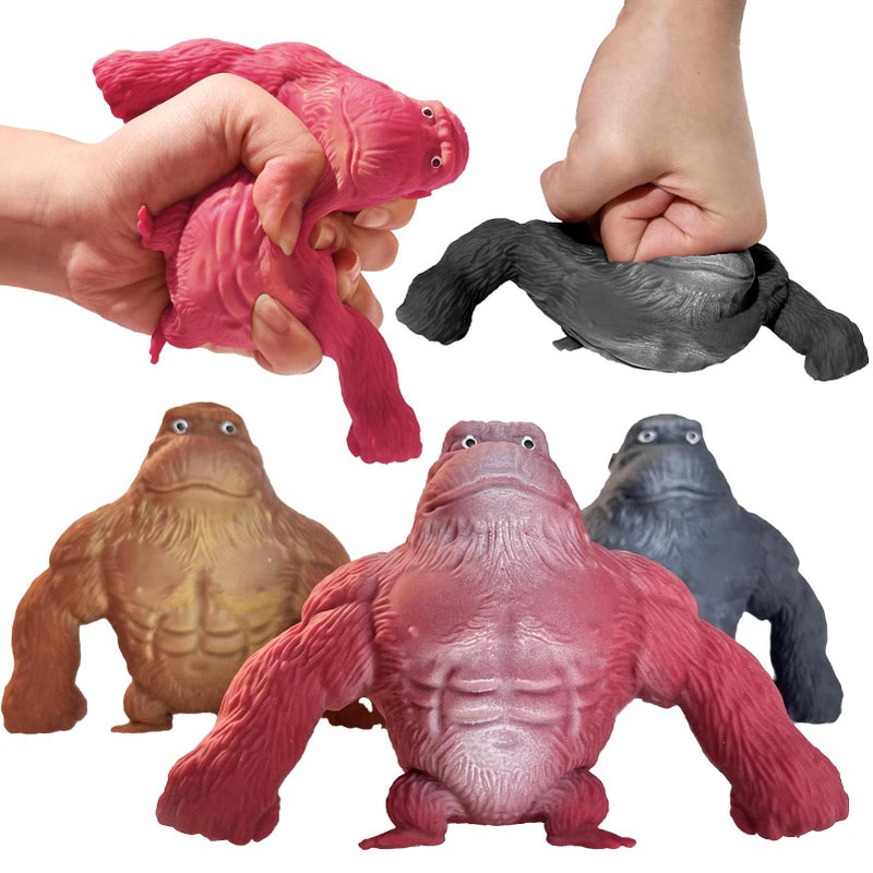 CHEROSIN Squishy Monkey Stretch Gorilla Toy 3Pack of Big Sensory Monkey Stretchy ToysStress Relief Splat Gorilla Figures for Autism Funny Animal Squishy Gorilla Toys Kids and Adults Easter Stuffers - Image 2