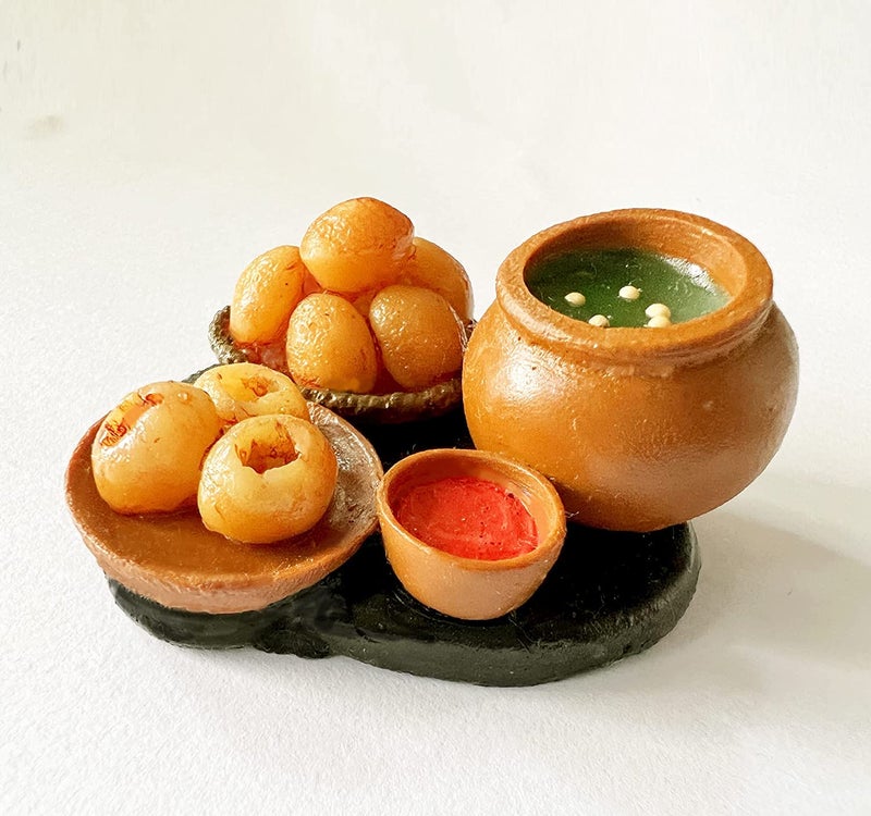 BriKSHi Golgappa (panipuri) Fridge Magnet Miniature Food 3D Fridge Magnet Best Souvenir Gift 100% Made in India Po_1, 1 Piece - Image 1