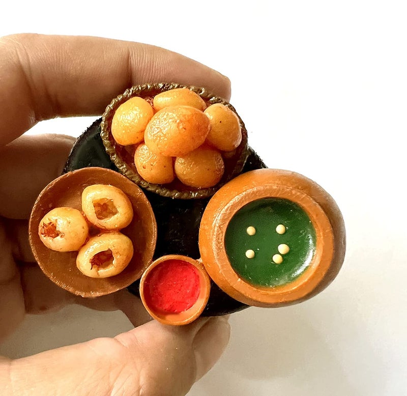 BriKSHi Golgappa (panipuri) Fridge Magnet Miniature Food 3D Fridge Magnet Best Souvenir Gift 100% Made in India Po_1, 1 Piece - Image 2
