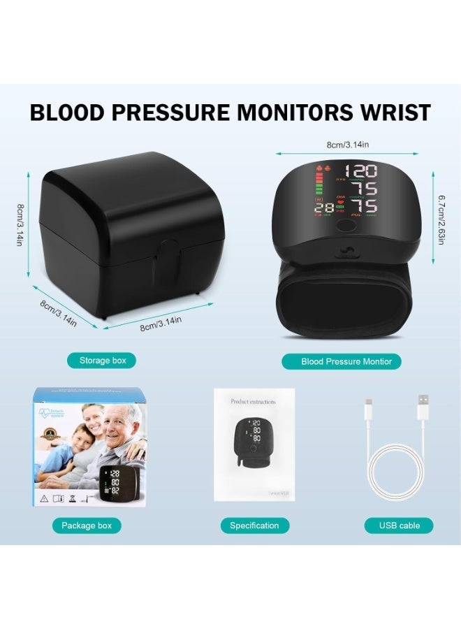 Kimaya Blood Pressure Monitors, Automatic Wrist Blood Pressure Monitors with Digital LCD Screen, Adjustable Cuff Blood Pressure, Rechargeable Wrist BP Monitor with 99 x 2 Reading Memory - Image 5