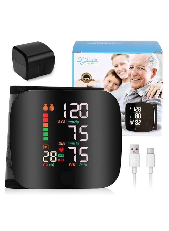 Kimaya Blood Pressure Monitors, Automatic Wrist Blood Pressure Monitors with Digital LCD Screen, Adjustable Cuff Blood Pressure, Rechargeable Wrist BP Monitor with 99 x 2 Reading Memory - Image 1