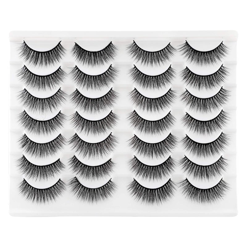 Newcally Lashes False Eyelashes Natural Wispy Light Volume Faux Mink Lashes 14 Pairs Pack