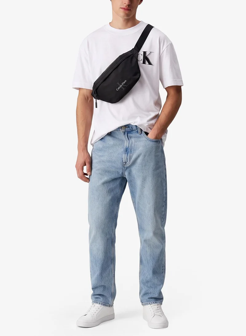 Calvin Klein Black Monologo Embroidery Waist Bag for Men | Best Price UAE