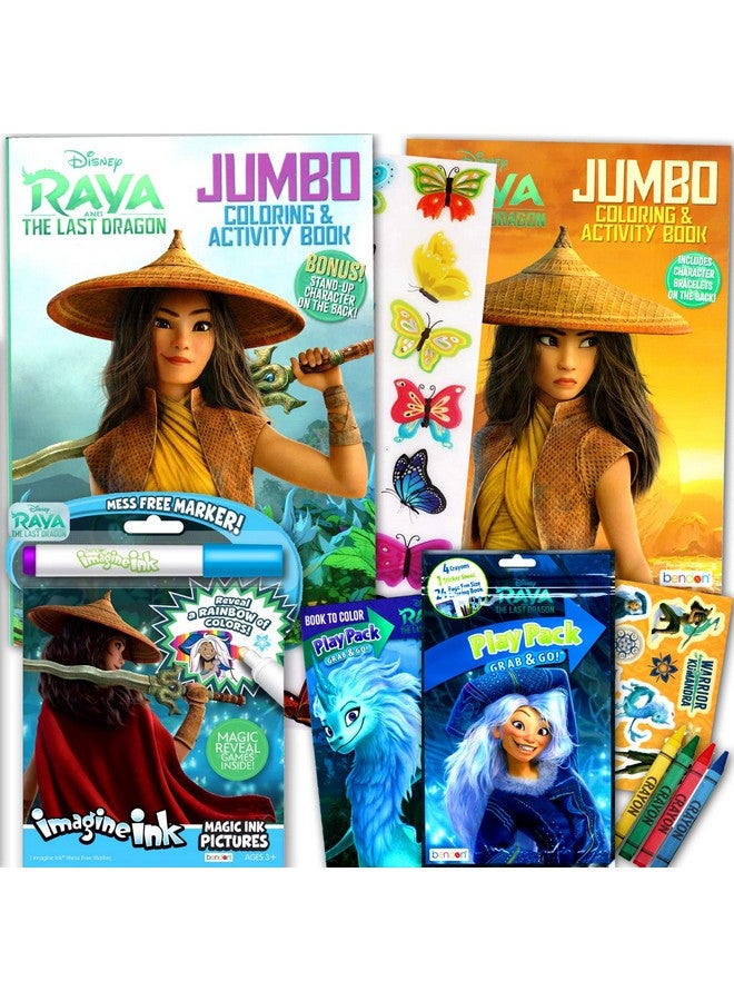 Bendon Disney Raya and The Last Dragon Coloring Books Set with Imagine Ink Coloring Book, Play Pack, Stickers, and More - Image 1