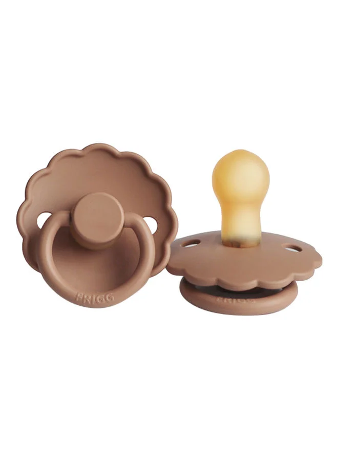 FRIGG Daisy Latex Baby Pacifier, 0-6 Months, Pack of 1, Size 1 - Peach Bronze