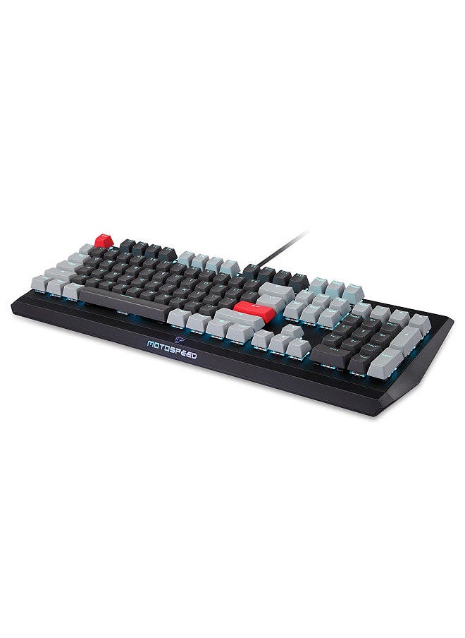 Motospeed - CK74 104 Keys Wired Gaming Keyboard Monochrome Optical Axis Mechanical Keyboard Support N-key Rollover - Image 1