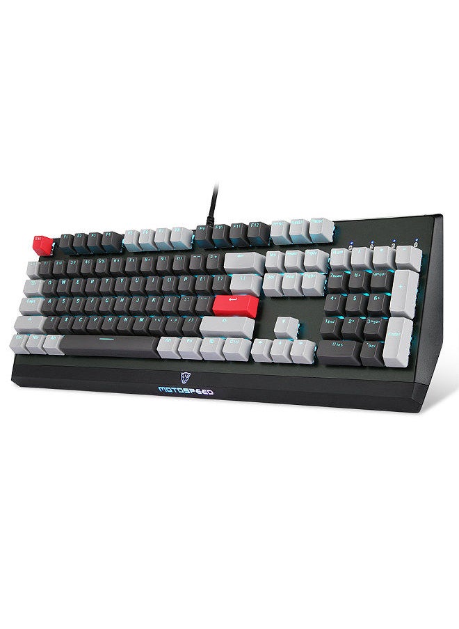 Motospeed - CK74 104 Keys Wired Gaming Keyboard Monochrome Optical Axis Mechanical Keyboard Support N-key Rollover - Image 1