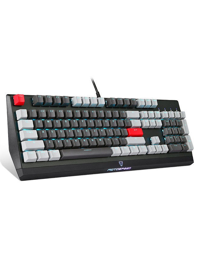 Motospeed - CK74 104 Keys Wired Gaming Keyboard Monochrome Optical Axis Mechanical Keyboard Support N-key Rollover - Image 1