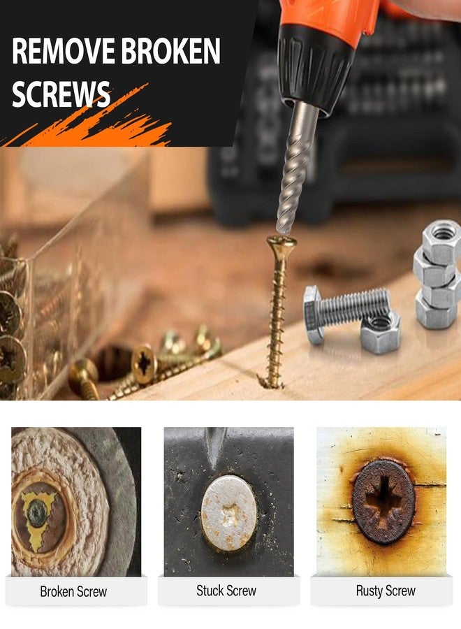 كيندو مجموعة مستخرج البراغي من KENDO، مكونة من 46 قطعة - مجموعة مستخرج البراغي التالفة من HSS، لإزالة البراغي والصواميل والمسامير المفككة، ومزيل صواميل العجلة مع محول مقبس سداسي من ¼ بوصة إلى ⅜ بوصة - Image 5