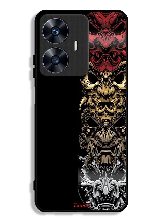 Tolwak Realme C55 Protective Case Cover Heads Art - Image 1