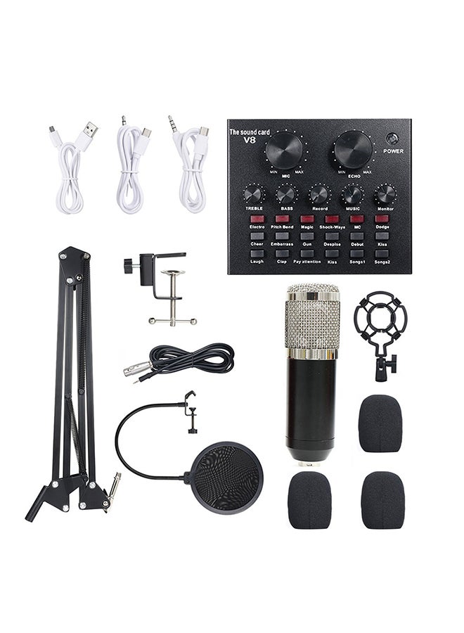 13-Piece Multi-Functional Live Sound Card Set Black/White/Silver - Image 3