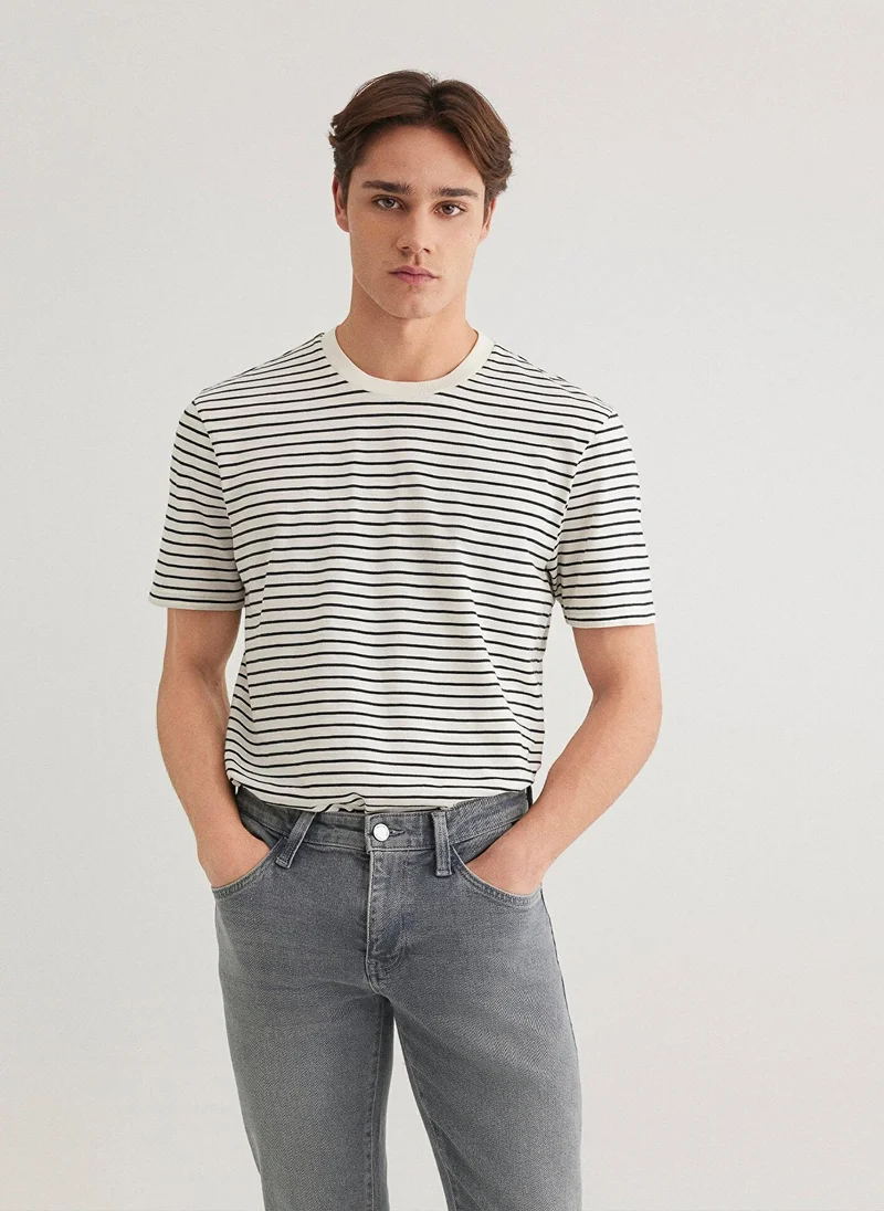 MAVI Striped Ecru T-shirt