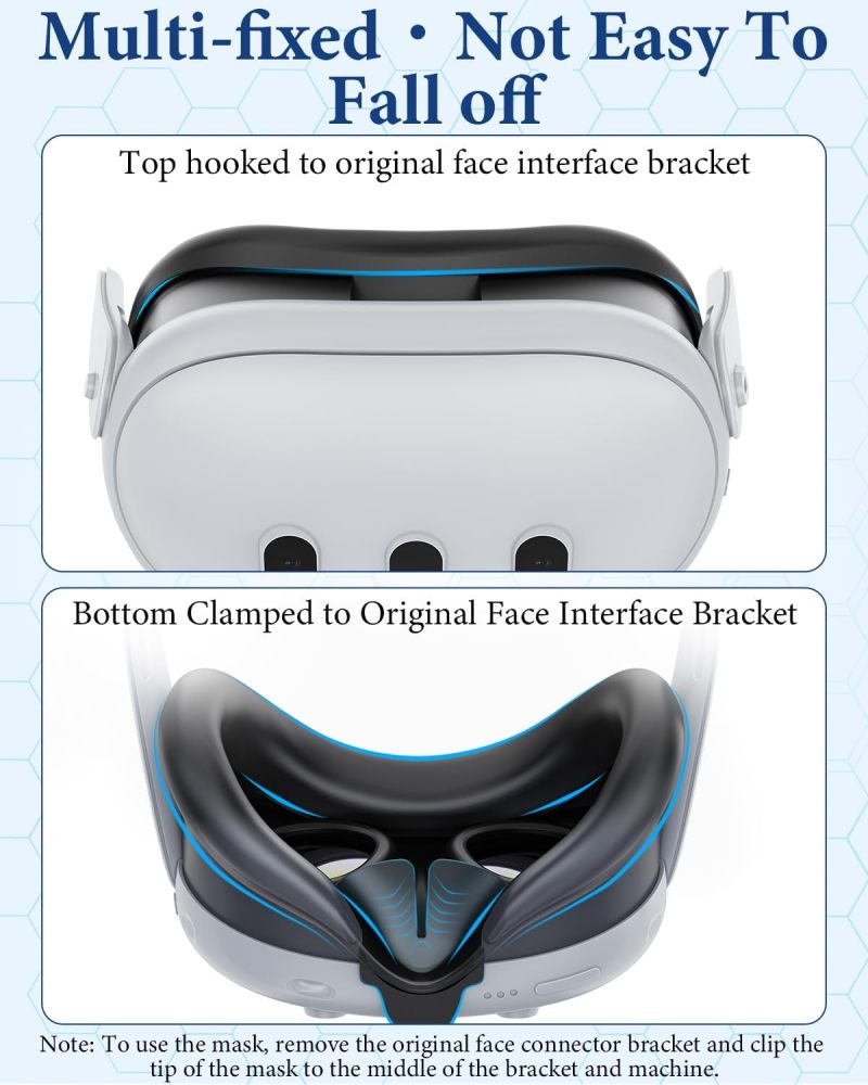 Silicone Face Pad Cover: Soft Durable Black 1.0 Inch - Comfort Fit Facial Interface Cushion Mask for Meta Quest 3 VR Headset Accessories - Image 4