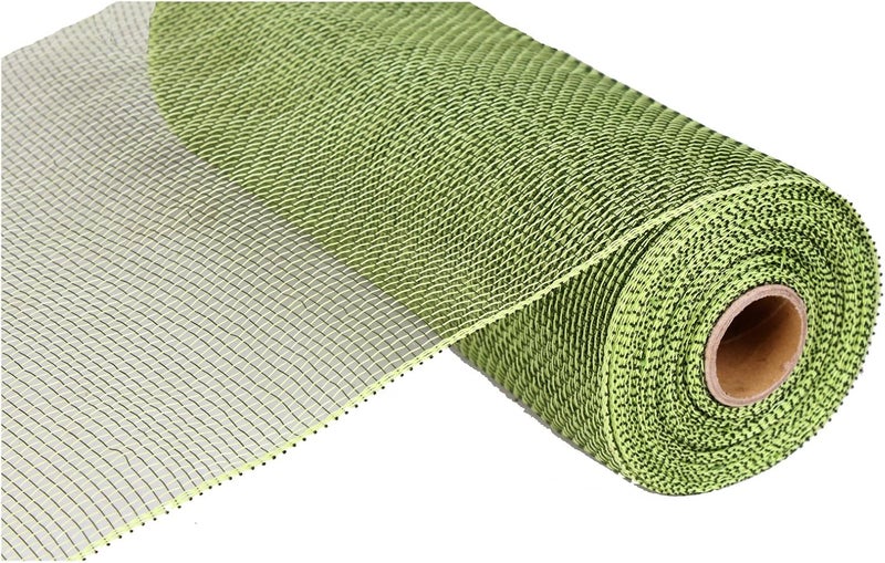 Craig Bachman 10 Inch x 30 Feet Deco Poly Mesh Ribbon - Moss Green Non Metallic