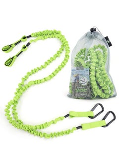 Gradient Fitness 2 Pack Kayak Paddle Leash, 58 Feet Stretchable Paddle Strap With Carabiner Secure Leash Lanyard Rope For Sup Kayak Canoe Paddle Fishing Pole Rod (Green)  - Image 1