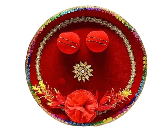 Shree Jagdish Industries Engagement Ring Tray Ring Plate Ring Platter Decorative Plate for Ring Ceremony  - Image 1