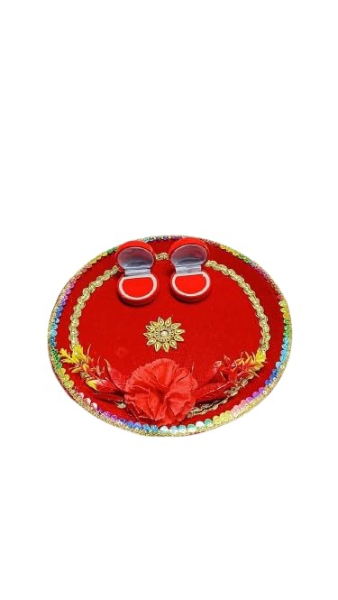 Shree Jagdish Industries Engagement Ring Tray Ring Plate Ring Platter Decorative Plate for Ring Ceremony  - Image 2
