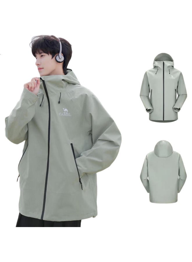 camel Outdoor Single-Layer Waterproof Jacket, Unisex Triple-Protection Mountaineering Suit 6B001, Clear Mist Green, Men'S And Women'S Same Style, Size S - Image 3