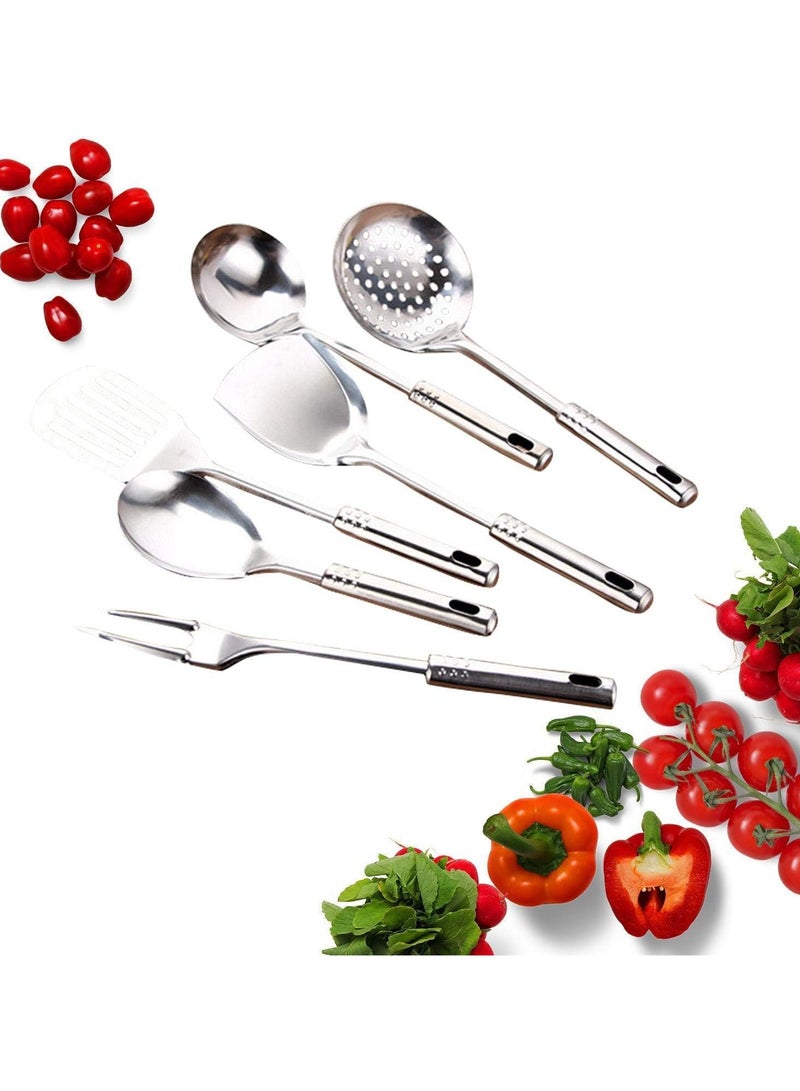 7 Pcs Kitchen Utensils MultiFunctional Stainless Steel Kitchenware with Holder Stand Gift for Cooking - Image 3