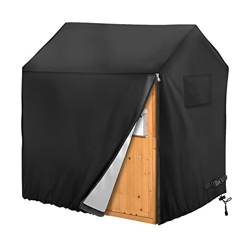 Iceberg Elf Playhouse Cover Outdoor Plastic Wooden Playhouse Covers 50 L X 45 W X 55 H Waterproof Easy To Put On With Side Zipper 640d Heavy Duty Oxford Fabric Black - Image 1