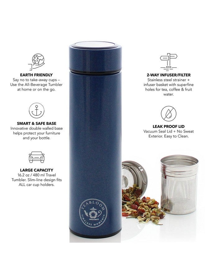 Teabloom تيبلوم - الكوب والسخان الأصلي للسفر | المفضل لدى أوبرا | زجاجة ماء معزولة سعة 16 أونصة/480 مل/فلاسك شاي/كوب قهوة بارد - Image 2