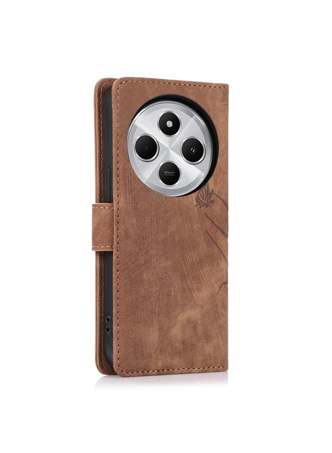 S-TOP Case For Redmi 14C 4G / Poco C75 Orchid Butterfly Embossed Leather Phone Case - Image 3