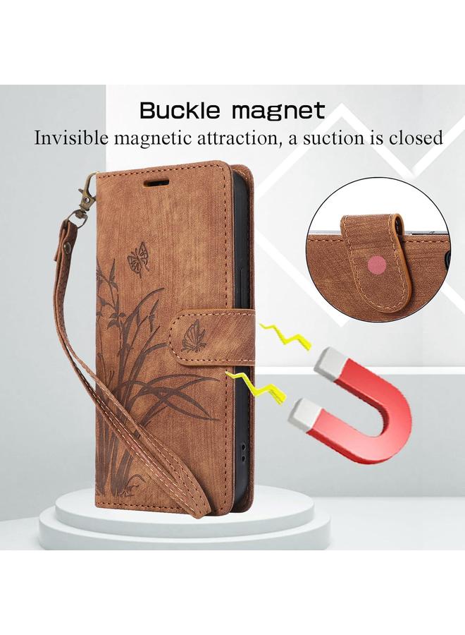 S-TOP Case For Redmi 14C 4G / Poco C75 Orchid Butterfly Embossed Leather Phone Case - Image 4