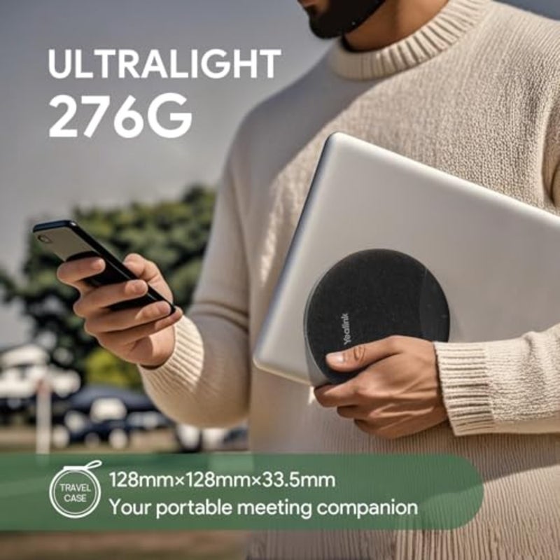 مكبر صوت USB لغرفة الاجتماعات الصغيرة مع ميكروفون من الألومنيوم لإلغاء الضوضاء، أسود، وقت اتصال 20 ساعة، متوافق مع بلوتوث للكمبيوتر/الكمبيوتر المحمول - Image 4