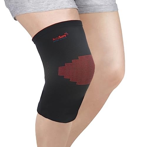 AccuSure ?Bamboo Knee Brace Compression Sleeve- Best Support For Arthritis,Acl,Gym,Running,Basketball,Meniscus Tear,Sports,Joint Pain Relief,Injury Recovery For Men,Women| Single - Image 1