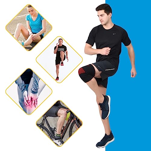 AccuSure ?Bamboo Knee Brace Compression Sleeve- Best Support For Arthritis,Acl,Gym,Running,Basketball,Meniscus Tear,Sports,Joint Pain Relief,Injury Recovery For Men,Women| Single - Image 2