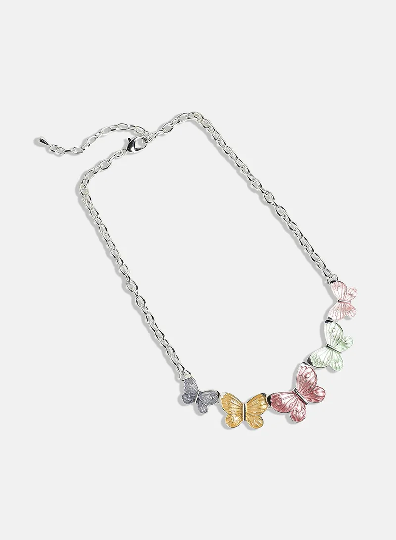 SOHI Pastel Butterfly Artificial Jewellery Set