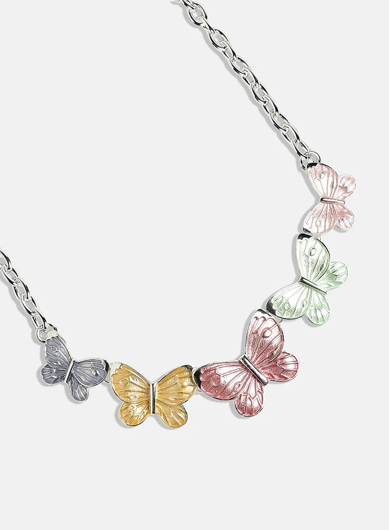 SOHI Pastel Butterfly Artificial Jewellery Set