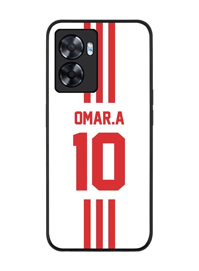 Stylizedd Rugged Black edge case for Oppo A57 Slim fit Soft Case Flexible Rubber Edges Anti Drop TPU Gel Thin Cover - Football Team - UAE Player Name - Omar.A - Image 1