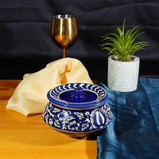 Caffeine Ceramic Handmade Blue Mughal Serving Handi with Lid (Set of 1) - pzsku/ZF1E90CA505953A81A54AZ/45/1743255191/8c82a994-19ae-494a-9aa0-3ae3390194be
