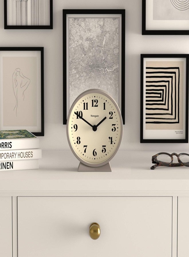 NEWGATE® Theatre Mantel Clock | Modern Classic Round Design | Stone | Contemporary Style for Desk, Table, Shelf or Bedside - Image 2