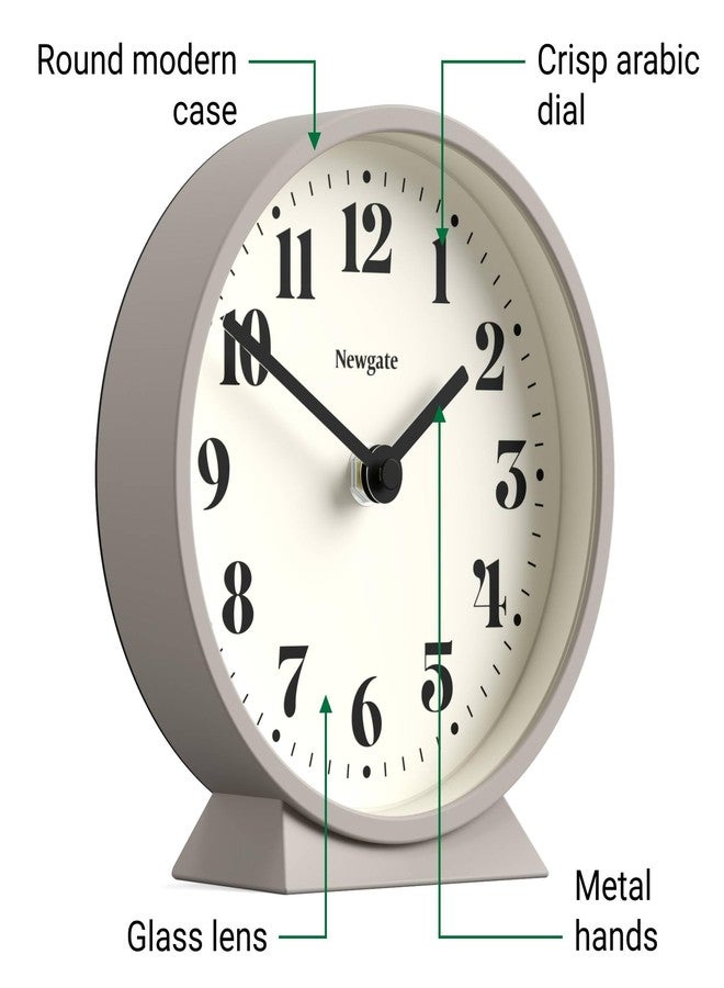 NEWGATE® Theatre Mantel Clock | Modern Classic Round Design | Stone | Contemporary Style for Desk, Table, Shelf or Bedside - Image 5