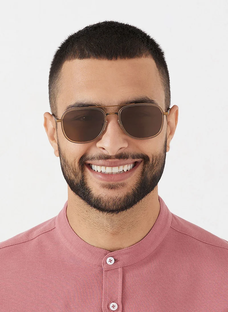 30Sundays Nostalgia,Men Sunglasses, Rectangle Sunglasses, UV Protection: UV400 (Brown,Brown)