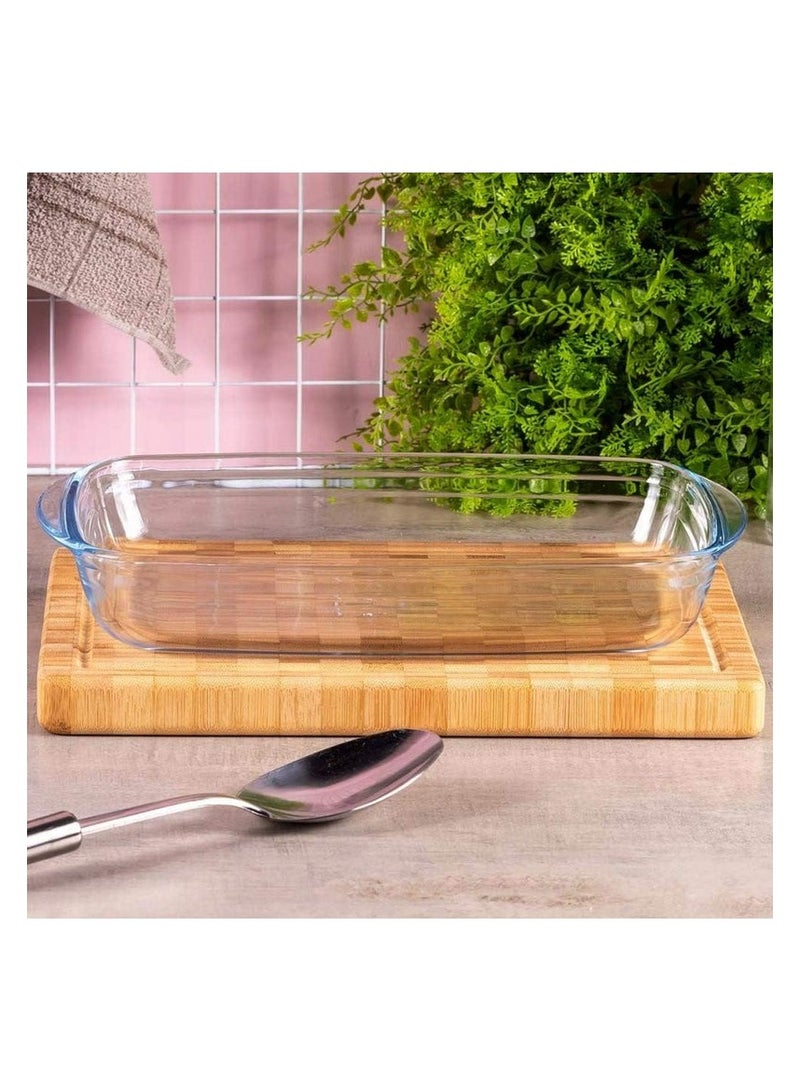 SEMPRE Rectangular Borosilicate Baking Tray/Roaster 3 Liter, 36.2cm*23cm*6.4cm - Image 2