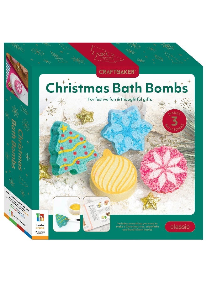 Hinkler مجموعة قنابل الاستحمام الكلاسيكية من هينكلر كرافت ميكر لعيد الميلاد - مجموعة صنع قنابل الاستحمام الاحتفالية افعلها بنفسك - Image 1