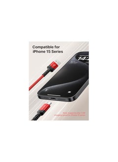 JSAUX [2-Pack] JSAUX USB C Cable 2M, USB Type C Cable 3.1A Fast Charging, USB A to USB C Charge Cord Compatible with iPhone 15 Pro/15 Pro Max/15 Plus/15, Samsung Galaxy S20 S10 S9, Note 20 10, LG G8 G7-Red  - Image 2