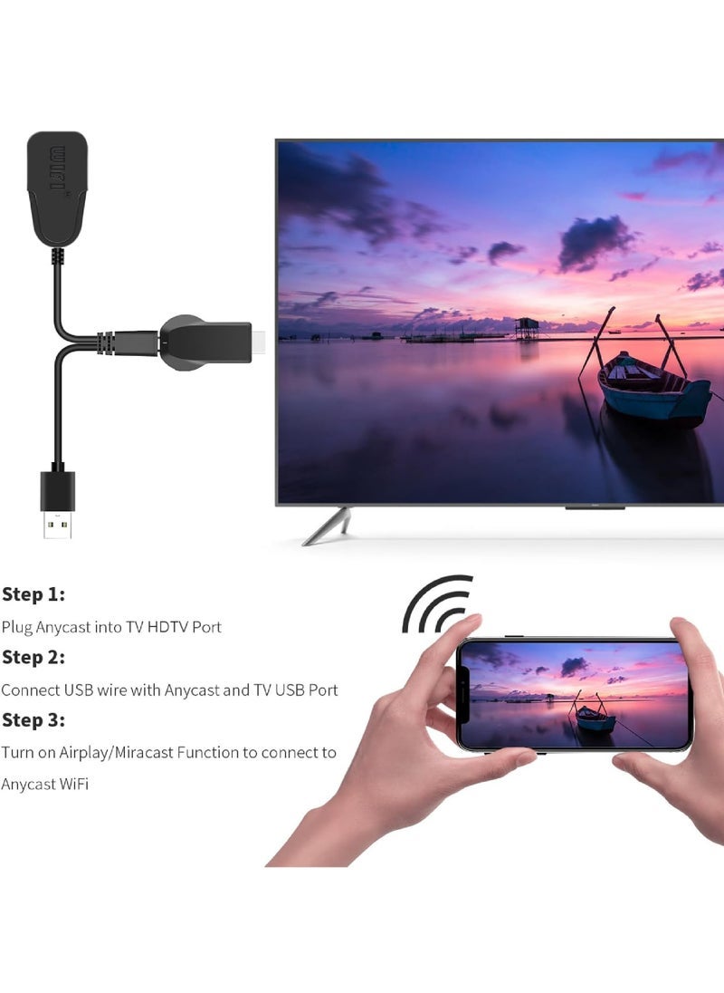 Generic - HDTV Wireless Display Adapter WiFi 1080P Mobile Screen Mirroring Receiver Dongle to TV/Projector Receiver Support Android Mac iOS Windows - Image 1