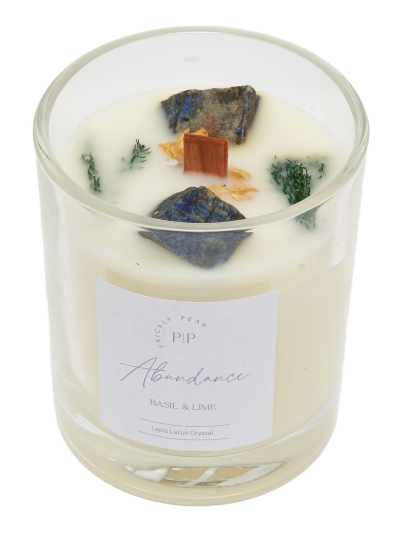 Prickly Pear Lapis Lazuli Crystal 'Abundance' Candle, 200g  - Image 2